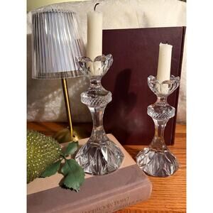 Vintage Mikasa Tulip Lead Crystal Candlestick Holders set of 2